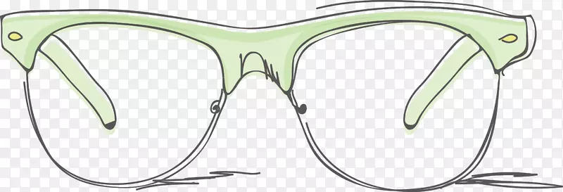 卡通手绘眼镜框素材图