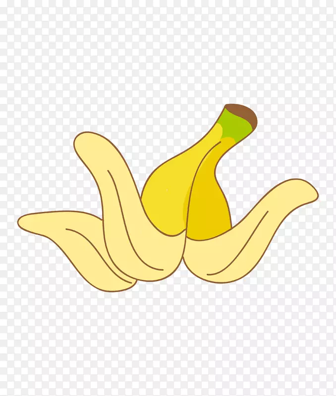 手绘水彩黄色香蕉皮