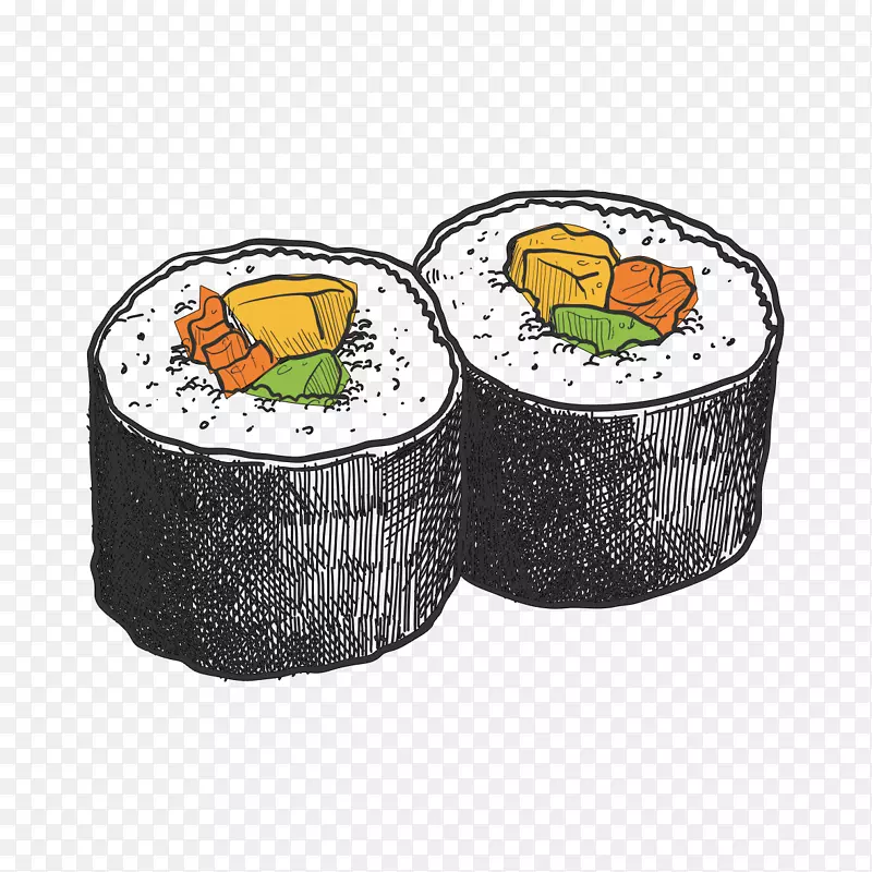 手绘的寿司模板下载