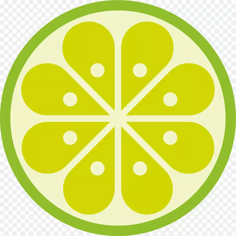 矢量图绿色圆形柠檬