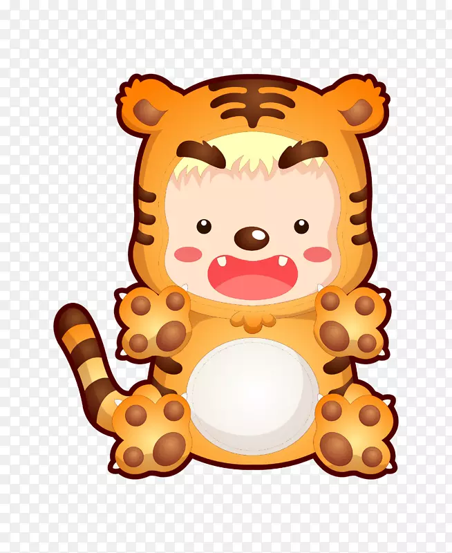 卡通可爱小动物装饰动物头像老虎
