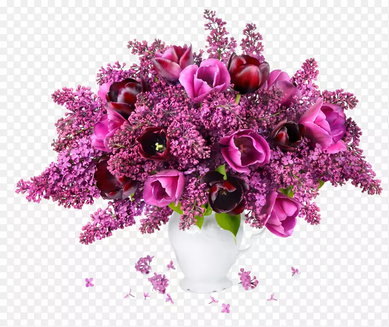 紫色花卉盆栽