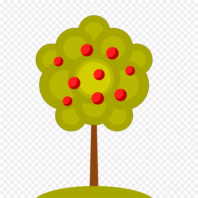 卡通手绘的苹果树矢量图