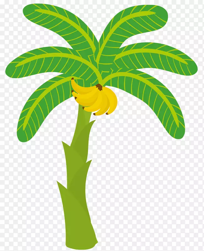 树干卡通风格矢量香蕉树