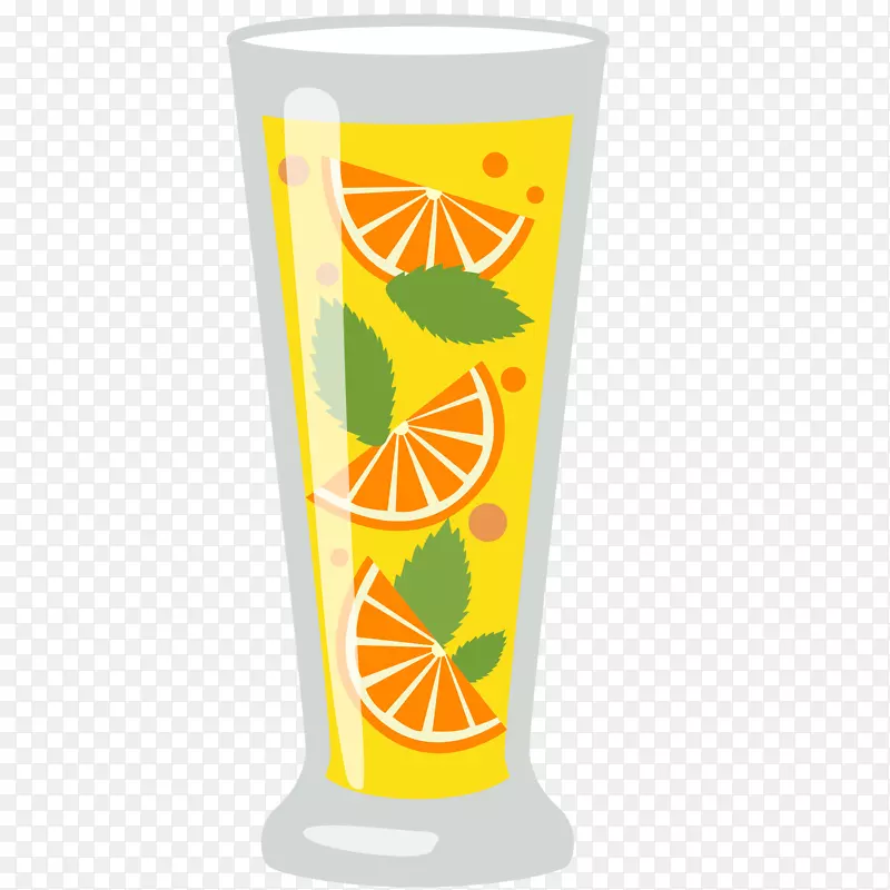 一杯橙汁卡通插画
