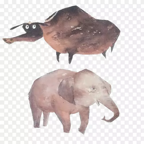 手绘非洲草原动物素材图片