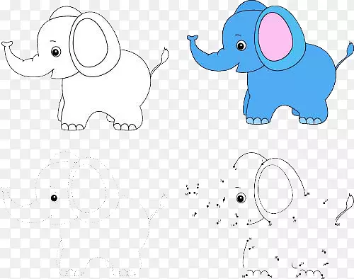 卡通大象填色画图片
