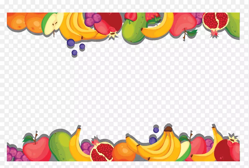 彩色夏季水果边框