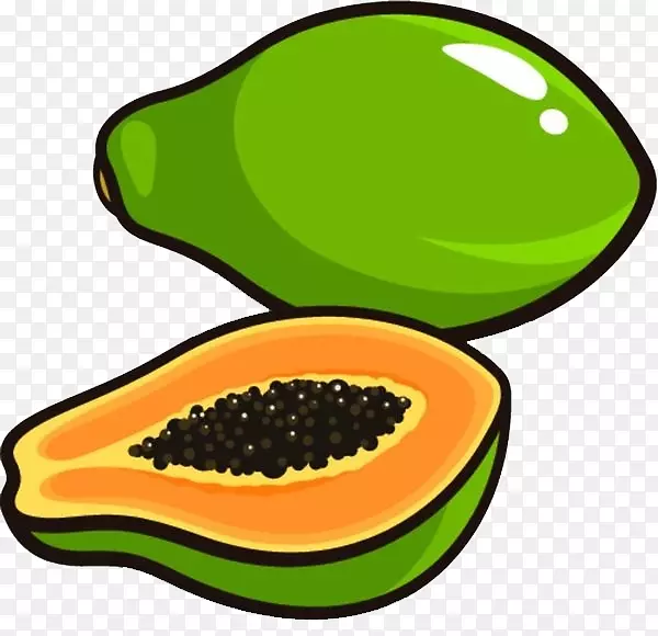 手绘卡通风青木瓜免扣