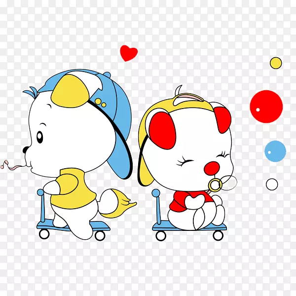 手绘玩耍的小狗免抠图PNG图片素材下载_图片编号qvrpvmkq-免抠素材网