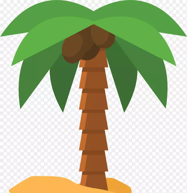 卡通夏日椰树装饰插画