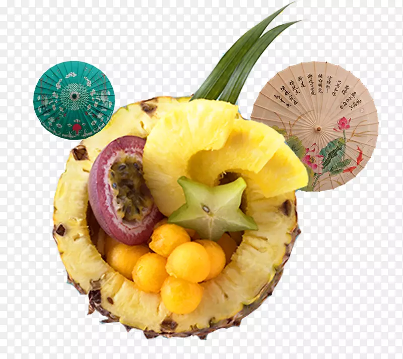 夏季水果菠萝饭png免抠