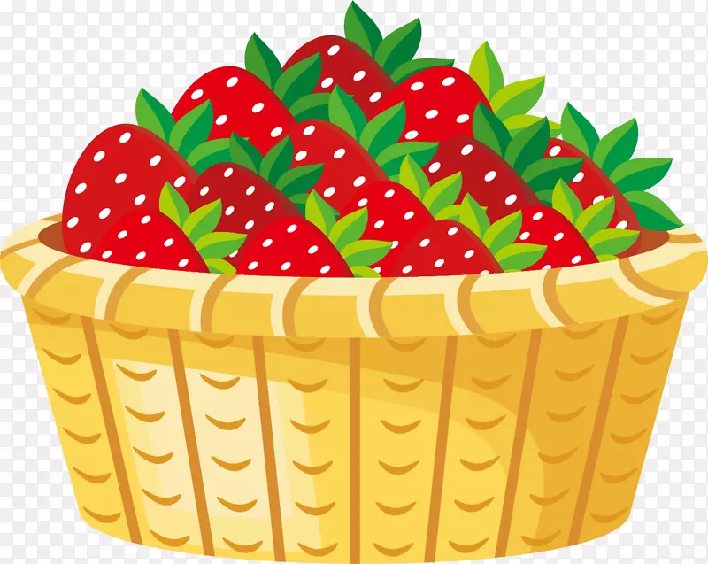矢量草莓水果果篮