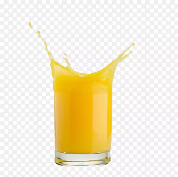 杯中的飞溅的橙汁
