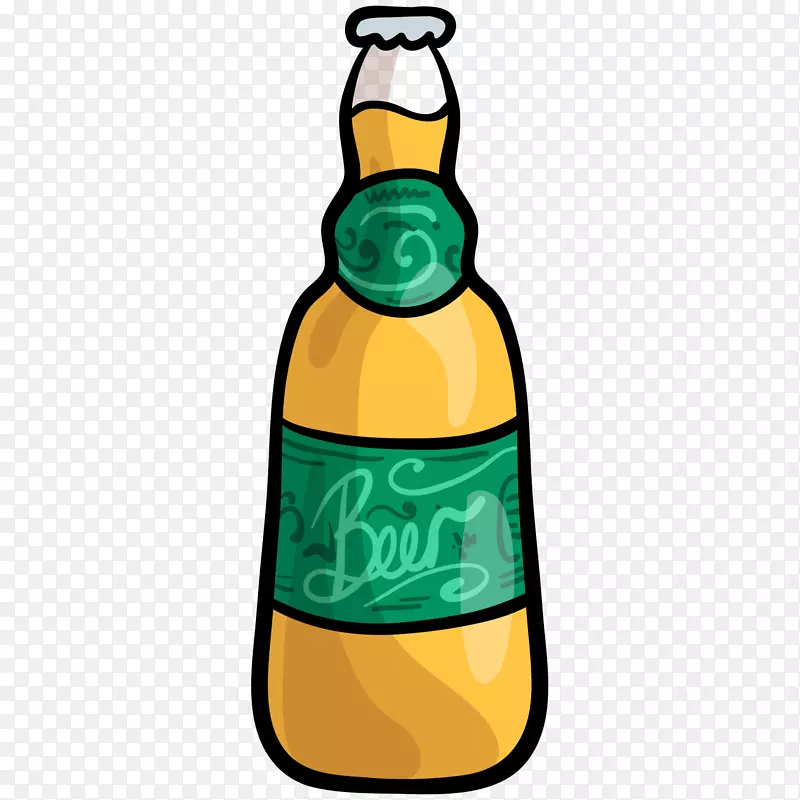 卡通手绘一瓶啤酒