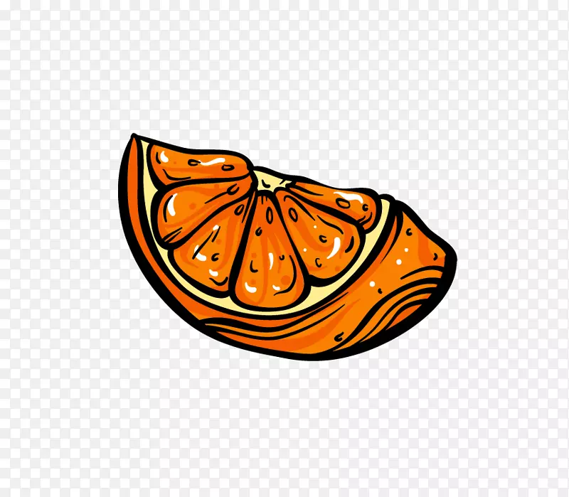线条水果橘子