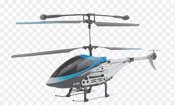 蓝色直升机模型