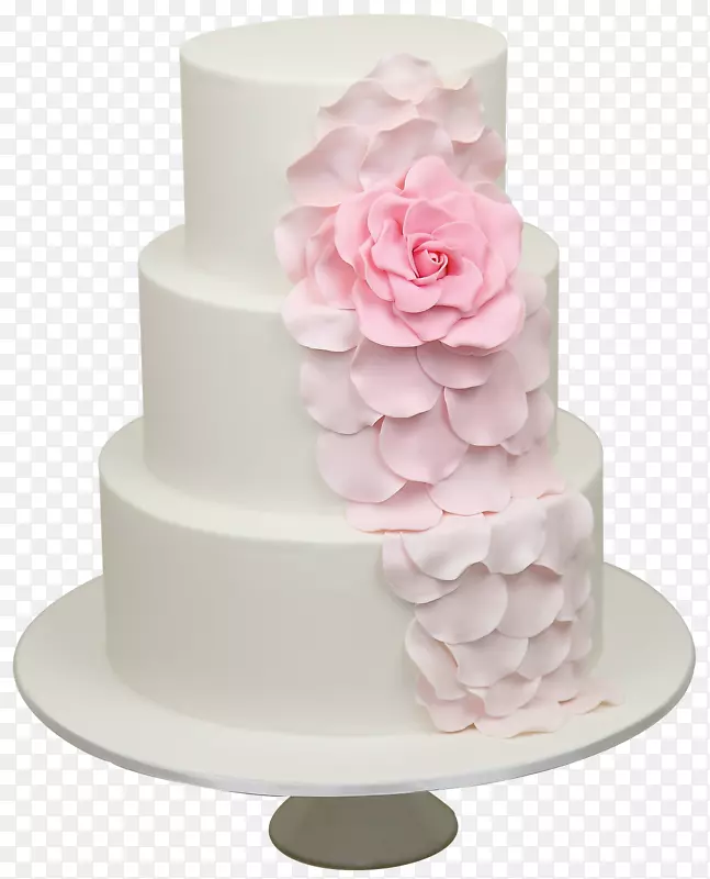淡粉色花瓣点缀型蛋糕