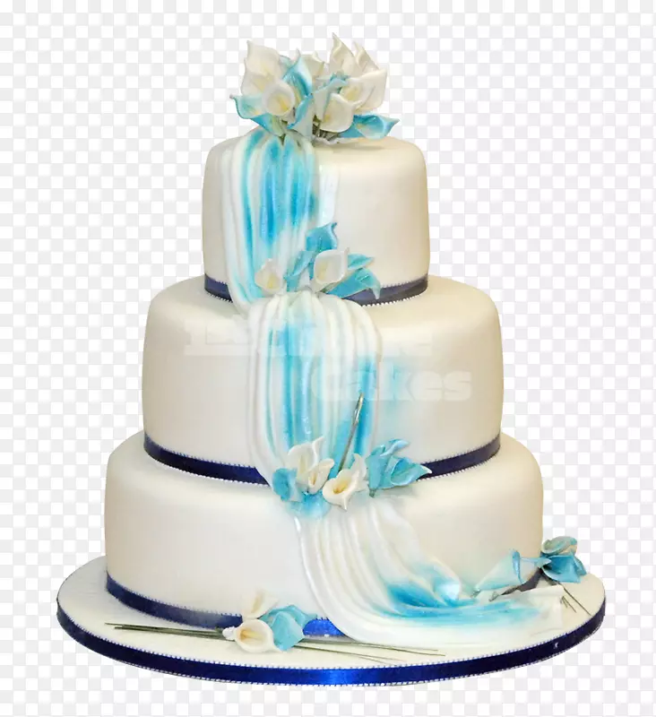 蓝色轻纱点缀型蛋糕