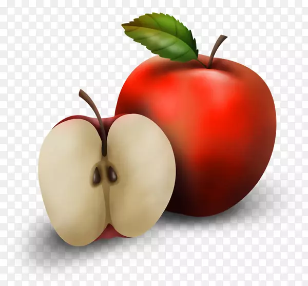卡通苹果和苹果核