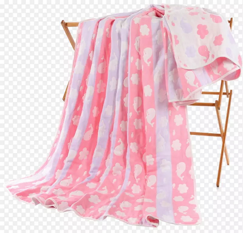 蔻姿粉色婴儿抱毯浴巾