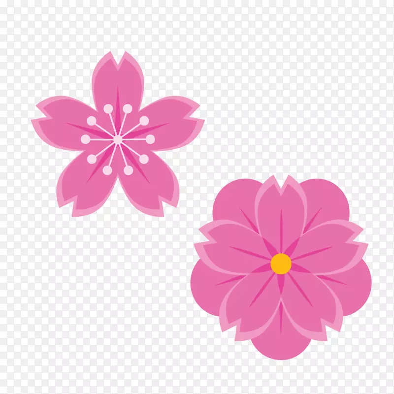 卡通手绘粉红色桃花春季樱花桃花