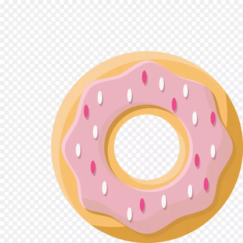 粉色美味扁平甜甜圈