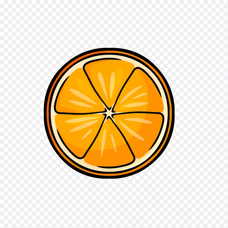 切片的橙子水果矢量图