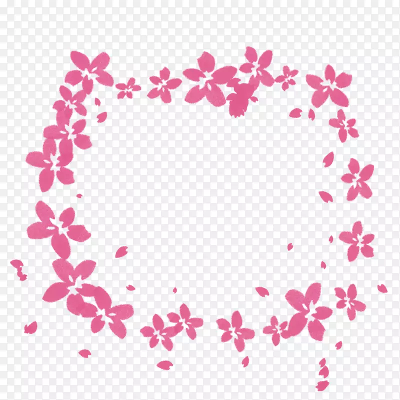 粉红色樱花边框