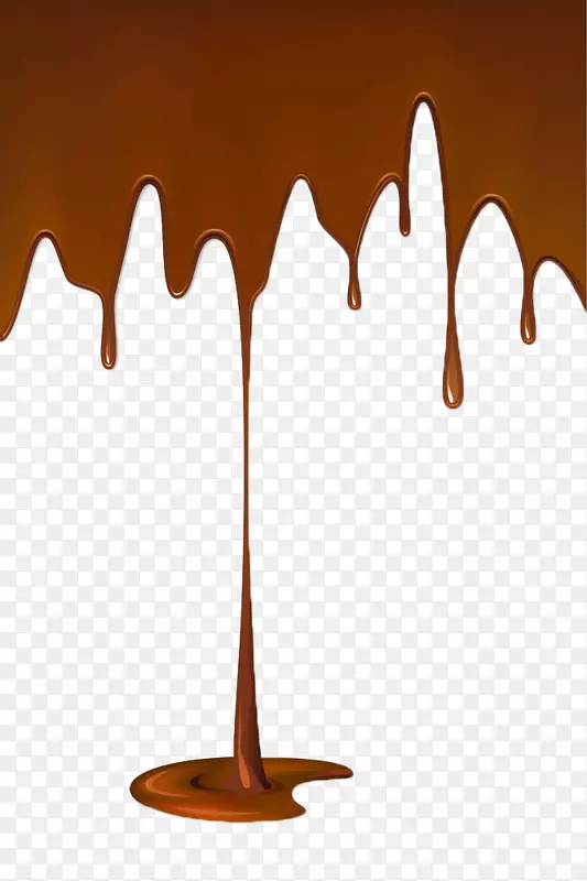 手绘棕色流淌巧克力浆