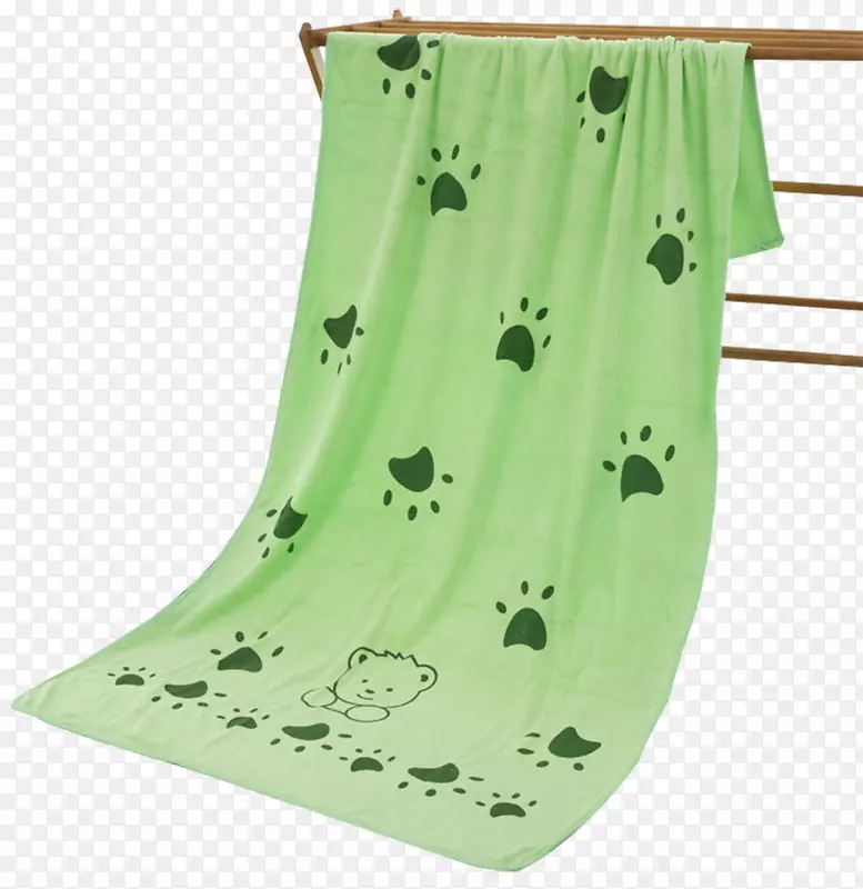 可爱动物脚印图案绿色婴儿高档浴