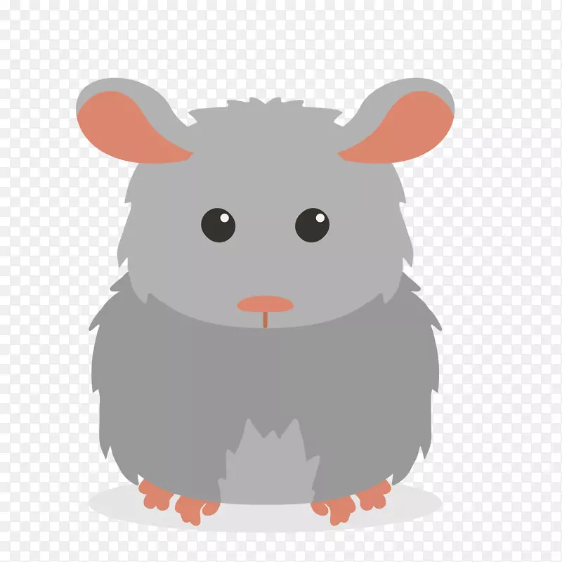 灰色毛发设计卡通老鼠