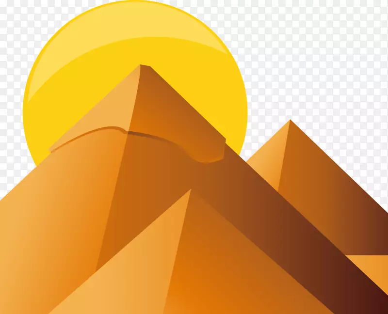 矢量创意设计金字塔落山太阳图