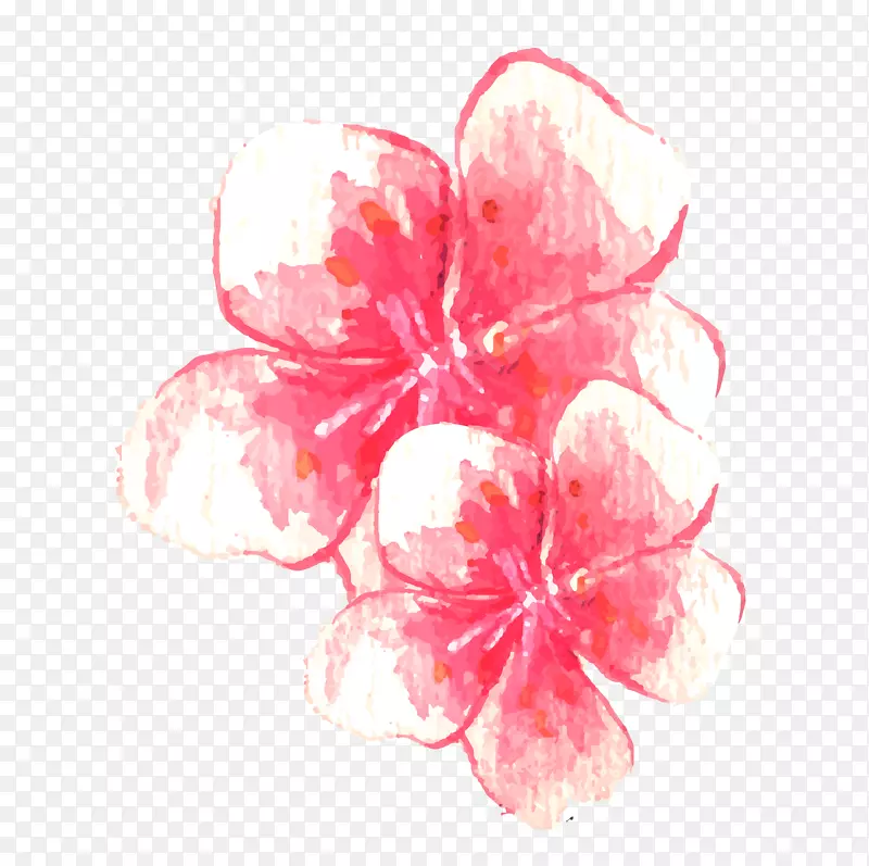 水彩手绘桃花花朵花瓣设计元素