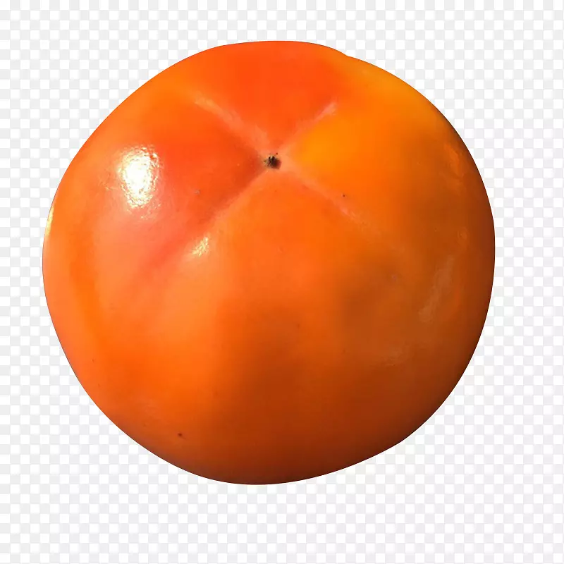 一个新鲜的硬脆甜柿子脆柿子实物
