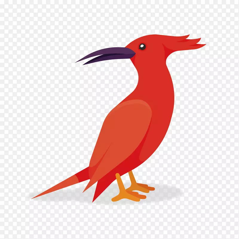 红色扁平化设计鸟儿