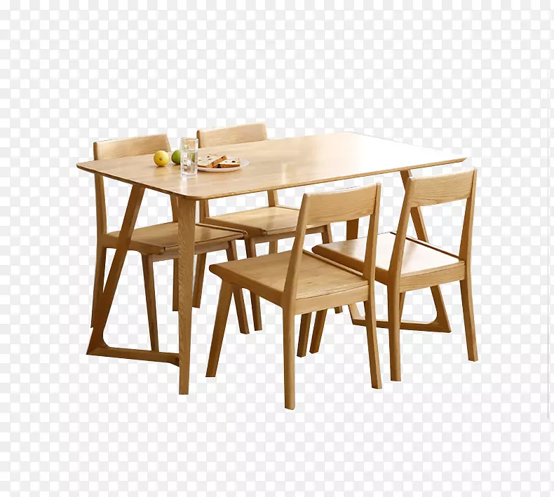 原木浅色餐桌椅