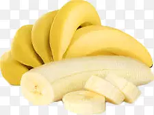 一挂切开的新鲜香蕉