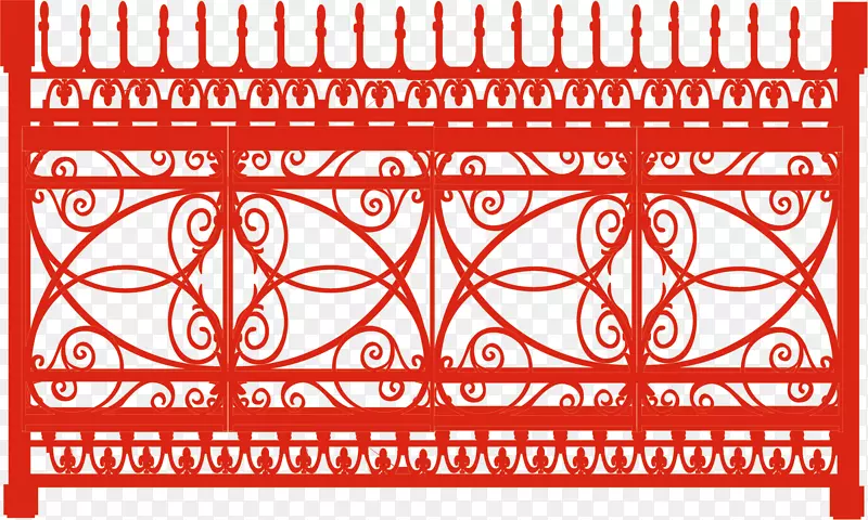 红色的古风装饰栏杆