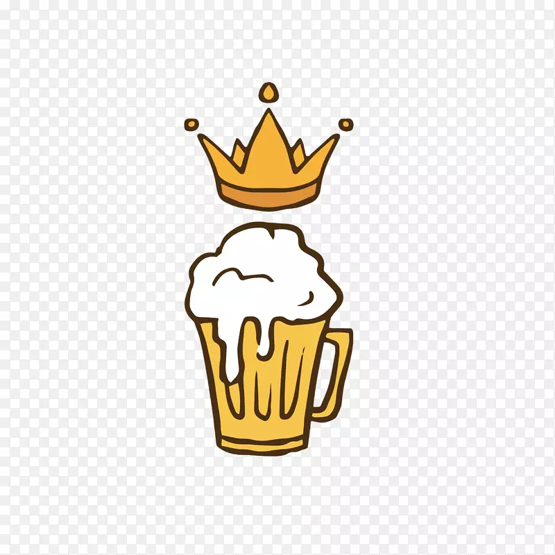卡通冒泡的啤酒和皇冠素材