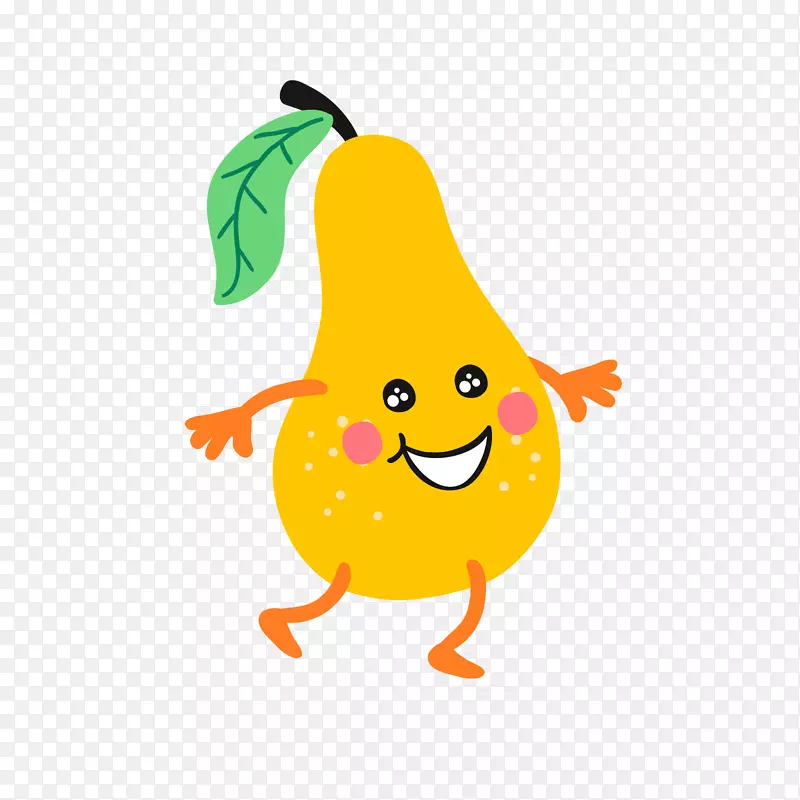 黄色开心卡通梨子