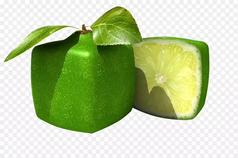 绿色方形水果青柠檬