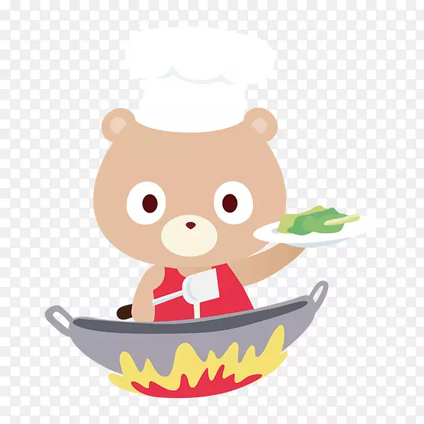 厨师小熊炒菜
