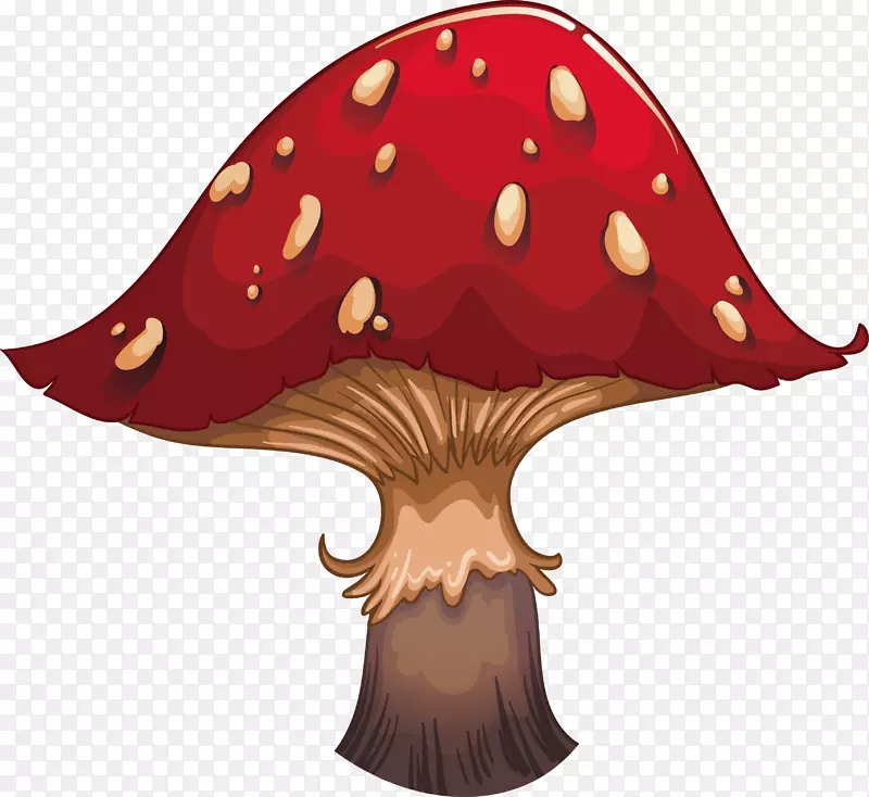 手绘红色卡通蘑菇