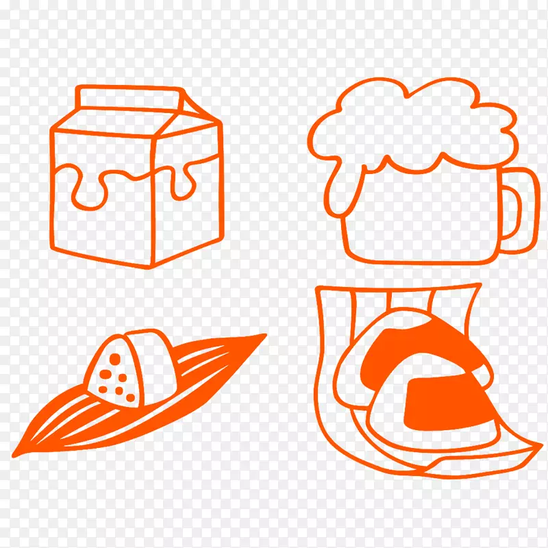 牛奶饮品简笔画免抠png