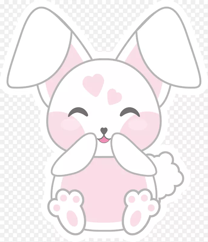 可爱的粉色小兔子