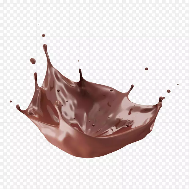 棕色溅起的巧克力溶液实物