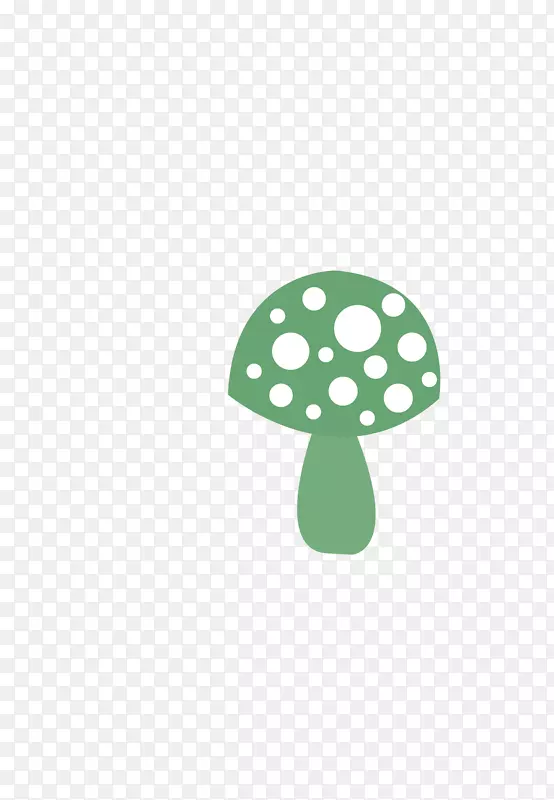 手绘绿色蘑菇简笔画