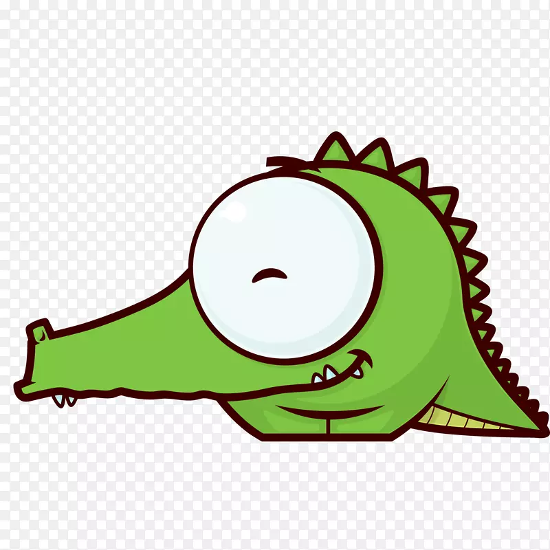 卡通绿色的鳄鱼设计