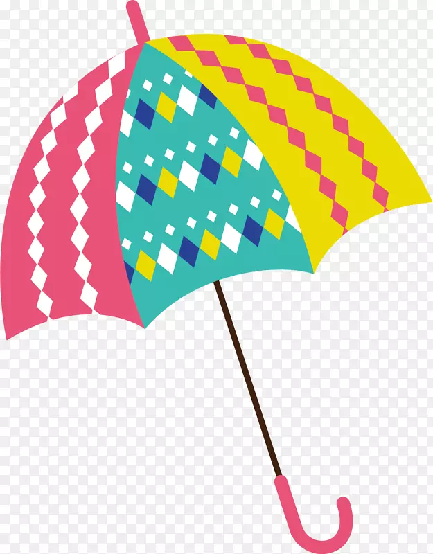 矢量图彩色彩虹伞